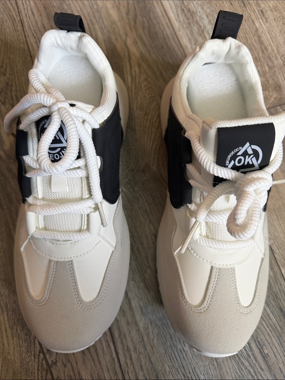 White and Black Athletic Sneakers